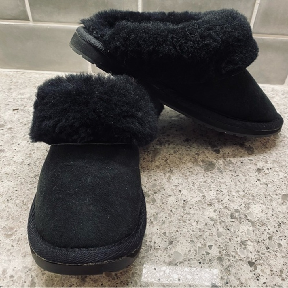 EMU AUSTRALIA Black Sheepskin Slippers 6